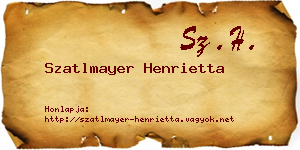 Szatlmayer Henrietta névjegykártya