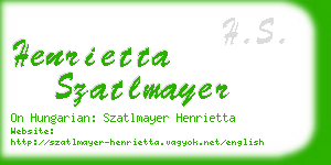 henrietta szatlmayer business card